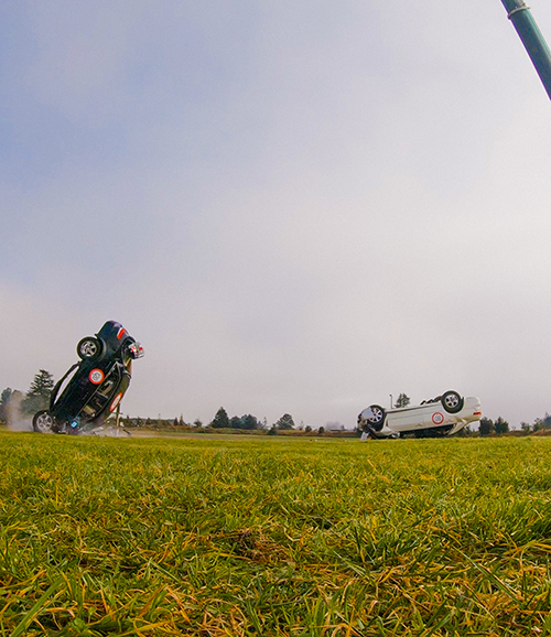 Image of a car being dropped down