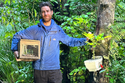 Greg Townsend spends two hours a day trapping on his 40-hectare property.